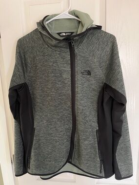 The North Face Olive Green and Black Hooded Zip Jacket